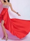 A-line Sweetheart Taffeta Asymmetrical Sequins Prom Dresses #02014269