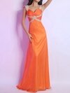 Empire Off-the-shoulder Chiffon Floor-length Appliques Evening Dresses #02023088