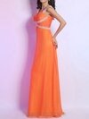 Empire Off-the-shoulder Chiffon Floor-length Appliques Evening Dresses #02023088