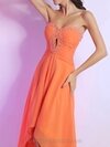 A-line Sweetheart Chiffon Asymmetrical Rhinestone Prom Dresses #02014278