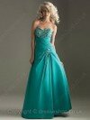 A-line Sweetheart Satin Floor-length Beading Prom dresses #02015825