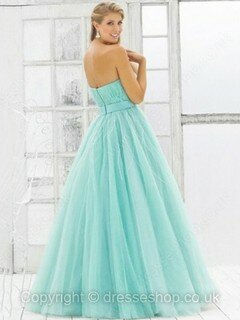 Floor-length Sashes / Ribbons Strapless Tulle Ball Gown Cute Prom Dress #02015851