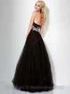 Black Tulle Taffeta Ball Gown Appliques Lace Gorgeous Floor-length Prom Dress #02015855