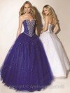 Grape Sweetheart Satin Tulle Crystal Detailing Lace-up Ball Gown Prom Dress #02015856
