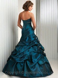 Ball Gown Strapless Taffeta Floor-length Beading Prom Dresses #02015859