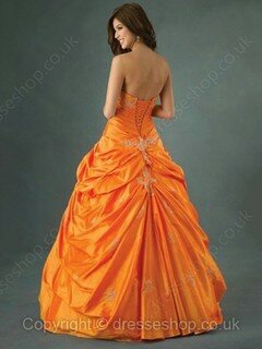 Ball Gown Sweetheart Taffeta Floor-length Beading Quinceanera Dresses #02015878