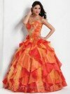 Ball Gown Sweetheart Organza Floor-length Cascading Ruffles Quinceanera Dresses #02015931