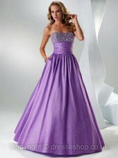 Princess Sweetheart Taffeta Floor-length Beading Prom dresses #02015958