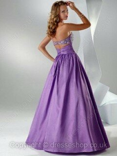 Princess Sweetheart Taffeta Floor-length Beading Prom dresses #02015958