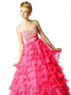 Ball Gown Strapless Satin Floor-length Beading Prom Dresses #02015979