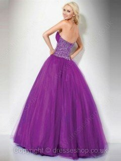 Ball Gown Strapless Satin Floor-length Appliques Lace Prom Dresses #02015986