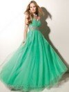 Ball Gown Sweetheart Satin Tulle Floor-length Beading Prom Dresses #02015798