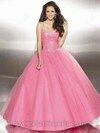 Ball Gown Sweetheart Satin Tulle Floor-length Beading Prom Dresses #02015812