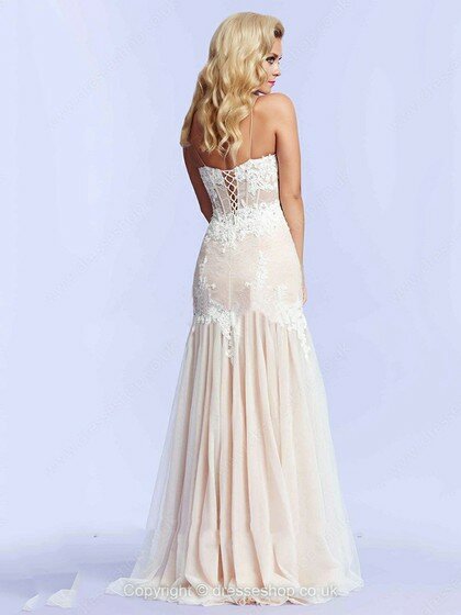 Tulle with Appliques Lace Sweetheart Lace-up Split Front Latest Prom Dresses #02060495