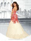 Champagne Tulle Sweetheart Appliques Lace Discount Trumpet/Mermaid Prom Dresses #02060560