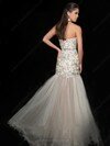 Trumpet/Mermaid Sweetheart Satin Tulle Appliques Lace Top Ivory Prom Dress #02060581