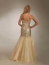 Champagne Sweetheart Sparkly Satin Tulle Sequins Trumpet/Mermaid Prom Dress #02060597