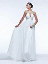 Empire Scoop Neck Chiffon Floor-length Rhinestone Prom Dresses #02016077