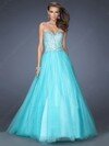 Princess Sweetheart Satin Tulle Floor-length Beading Prom Dresses #02016489
