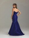 Trumpet/Mermaid Royal Blue Taffeta Crystal Detailing Scalloped Neck Prom Dress #02022519