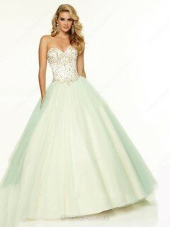 Ball Gown Multi Colours Satin Tulle Beading Sweetheart Discount Prom Dress #02016550
