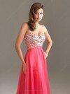 A-line Sweetheart Tulle Floor-length Sleeveless Rhinestone Evening Dresses #02022525