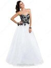 Princess White Satin Tulle Lace Crystal Detailing Sweetheart Prom Dress #02016587