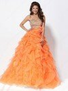 Ball Gown Sweetheart Satin Organza Floor-length Beading Prom Dresses #02016625