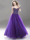 Sweetheart Lilac Tulle Beading Affordable Ball Gown Prom Dress #02016639