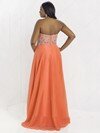 Top A-line Sweetheart Chiffon Appliques Lace Orange Prom Dresses #02016661
