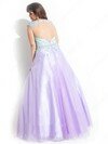 A-line Scoop Neck Lavender Tulle Cap Straps Appliques Lace Prom Dresses #02016667