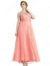 Sage Scoop Neck Chiffon Tulle Beading Great Ankle-length Prom Dresses #02016668
