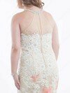 Scoop Neck Tulle Appliques Lace Champagne Trumpet/Mermaid Prom Dresses #02016685