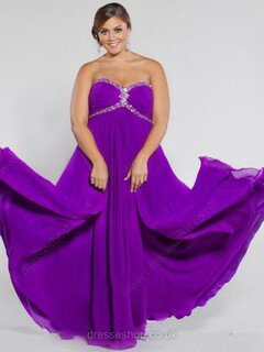 Empire Purple Chiffon Crystal Detailing Lace-up Floor-length Prom Dresses #02016695