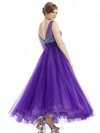 Scoop Neck Tulle Ankle-length Crystal Detailing Unique Prom Dress #02016696