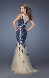 Scoop Neck Tulle with Appliques Lace Vintage Trumpet/Mermaid Prom Dresses #02016437
