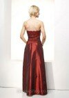 Floor-length Burgundy Taffeta Lace Strapless Perfect Mother of the Bride Dress #01021504