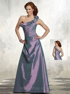 Taffeta Floor-length Ruffles Discounted One Shoulder Mother of the Bride Dress #01021543