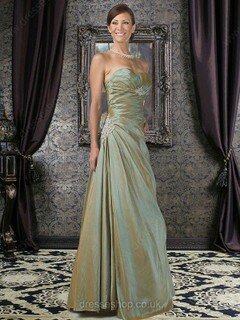 Floor-length Beautiful Taffeta with Wrap and Appliques Lace Strapless Mother of the Bride Dress #01021545