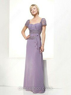 Sweetheart Short Sleeve A-line Chiffon Appliques Lace Different Mother of the Bride Dress #01021486