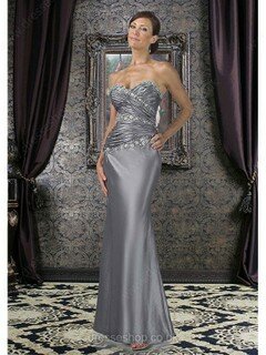 Great Sweetheart Ankle-length Appliques Lace Silver Taffeta Mother of the Bride Dresses #01021382
