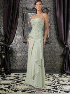 Sage Chiffon Ankle-length Beading Strapless Beautiful Mother of the Bride Dresses #01021383