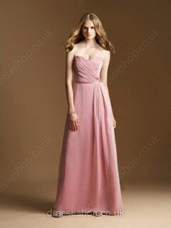 Pink Sweetheart Chiffon with Sashes/Ribbons Ankle-length Bridesmaid Dresses #01012344