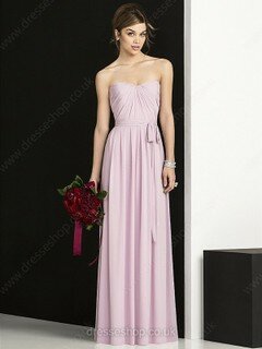 Spring Sheath/Column Chiffon Sashes / Ribbons Sweetheart Bridesmaid Dress #01012258