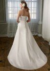 Princess Strapless Elastic Woven Satin Court Train Crystal Brooch Wedding Dresses #00021098