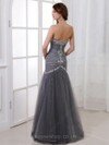 Unique Sweetheart Tulle Light Slate Gray Beading Trumpet/Mermaid Prom Dress #02016255