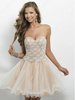 Satin Tulle Short/Mini with Beading Sweetheart Wholesale Prom Dress #02016387