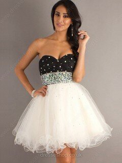 Short/Mini Multi Colours Tulle Sweetheart Crystal Detailing Cute Prom Dress #02016399