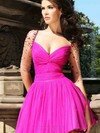 A-line Sweetheart Tulle Short/Mini Beading Prom Dresses #02016422