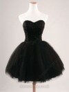 A-line Sweetheart Tulle Short/Mini Beading Prom Dresses #02016807